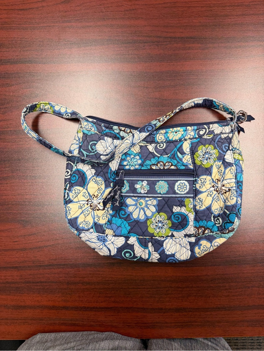 Vera Bradley Blue Floral Quilted Crossbody Bag